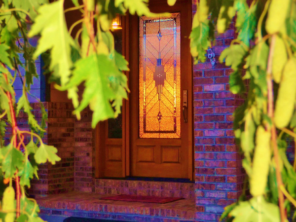 Custom Stained Glass Entryway Doors Houston