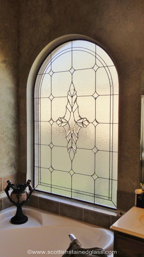 bathroom stained glass window houston